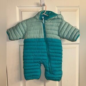 Columbia Teal Puffer Baby Snowsuit